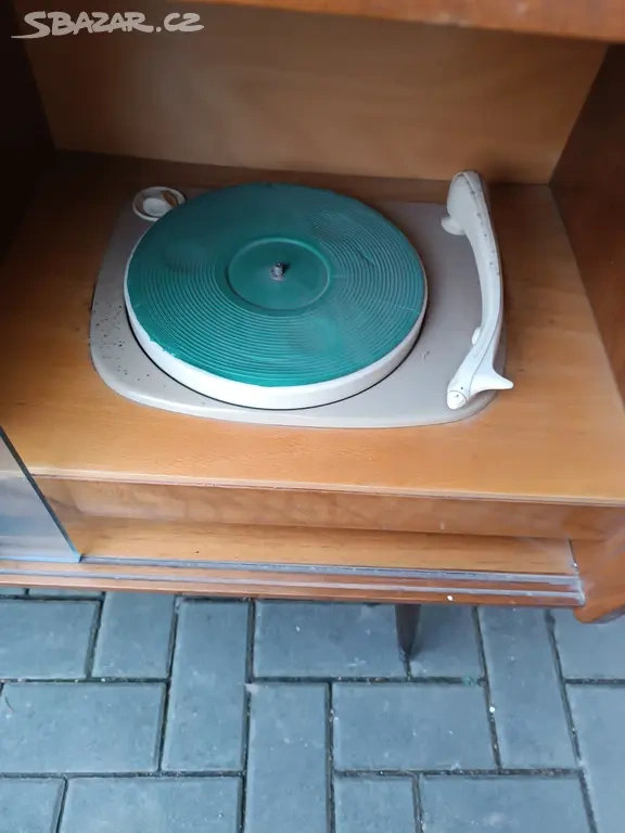 Retro hrací skříň SUPRAPHON , starý gramofon - 3