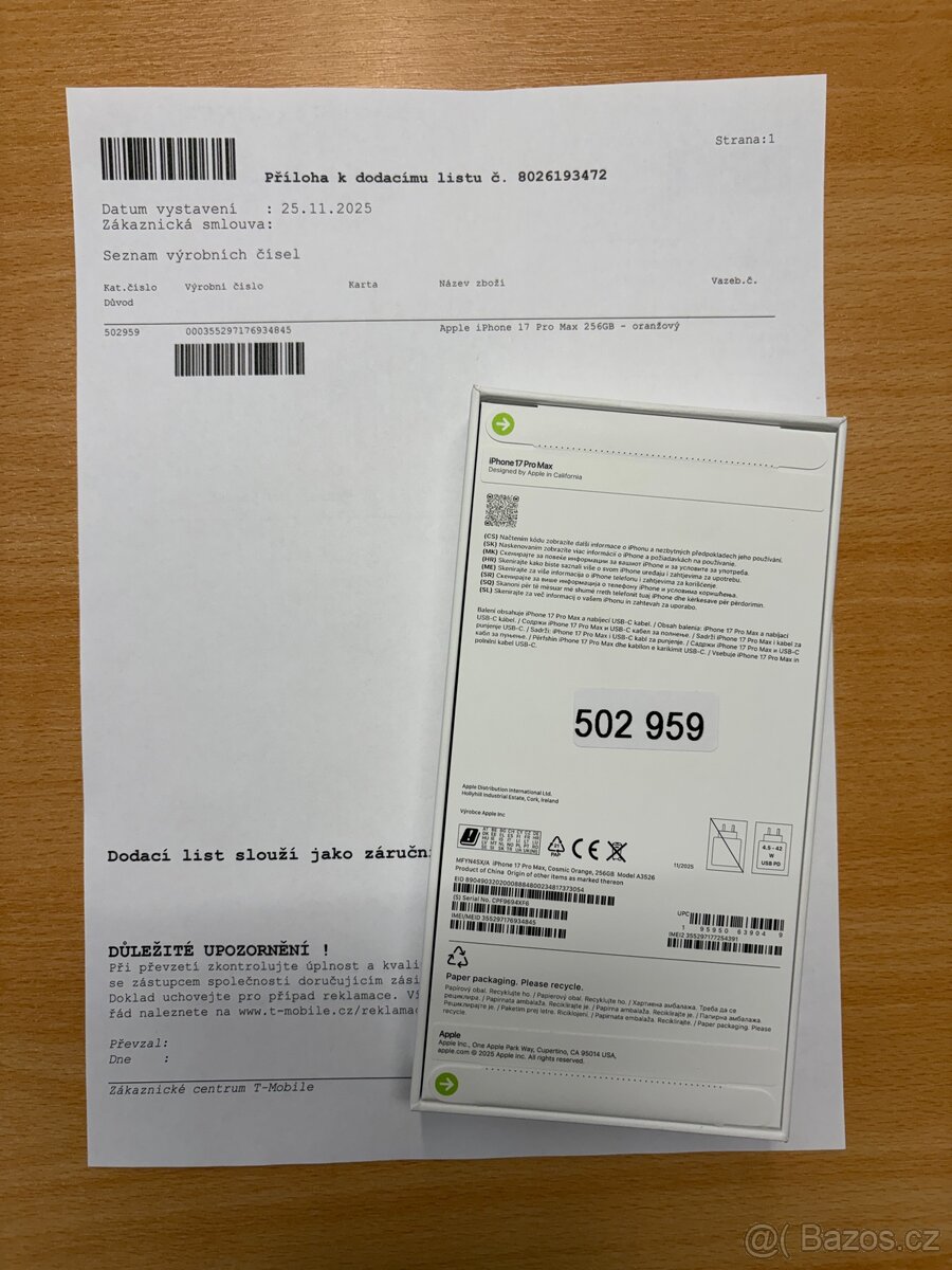 iPhone 17 PRO MAX 256GB orange - nerozbalený - 3