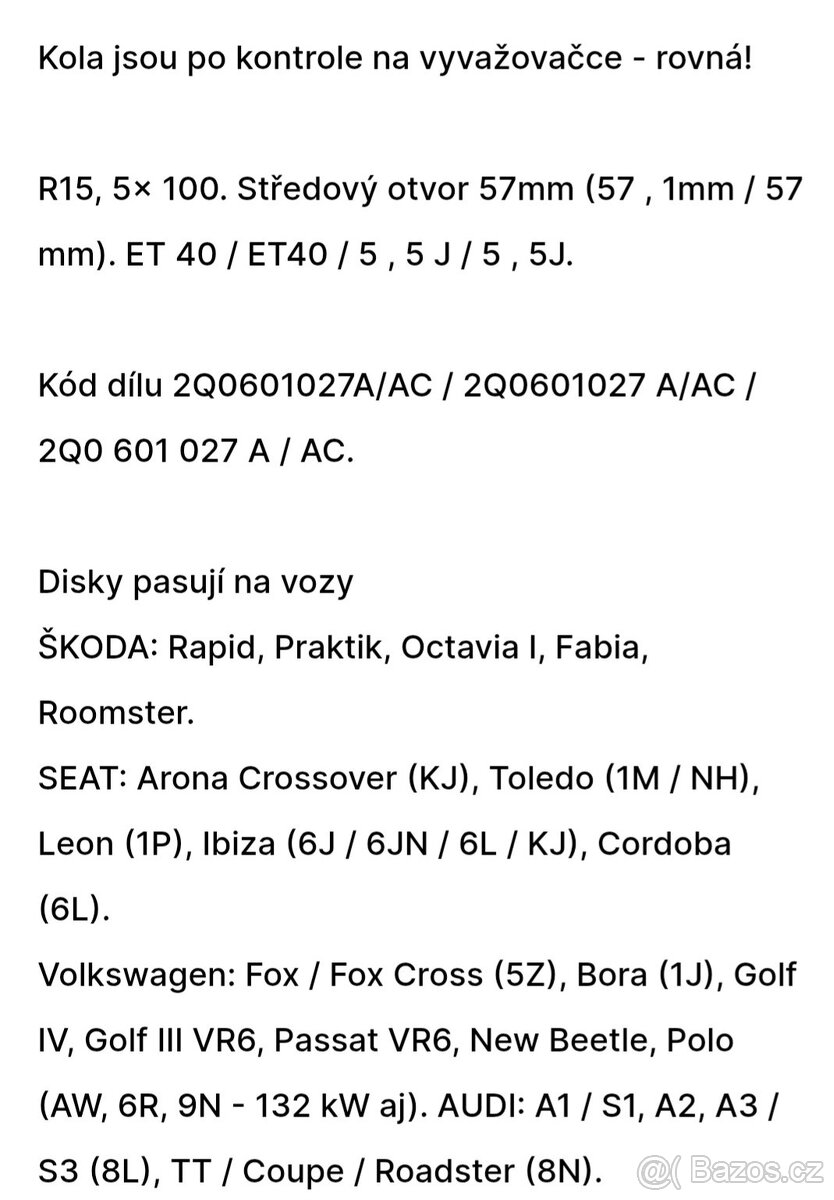 Plechové disky škoda - 3