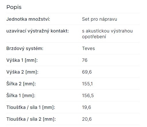 brzdové destičky OPEL - 3