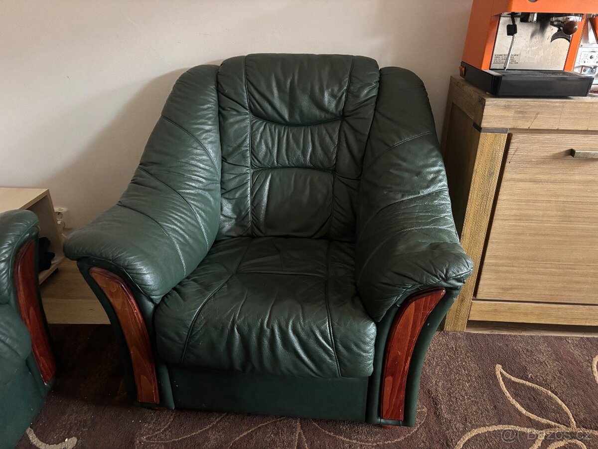 Celokožená sedací souprava - 3