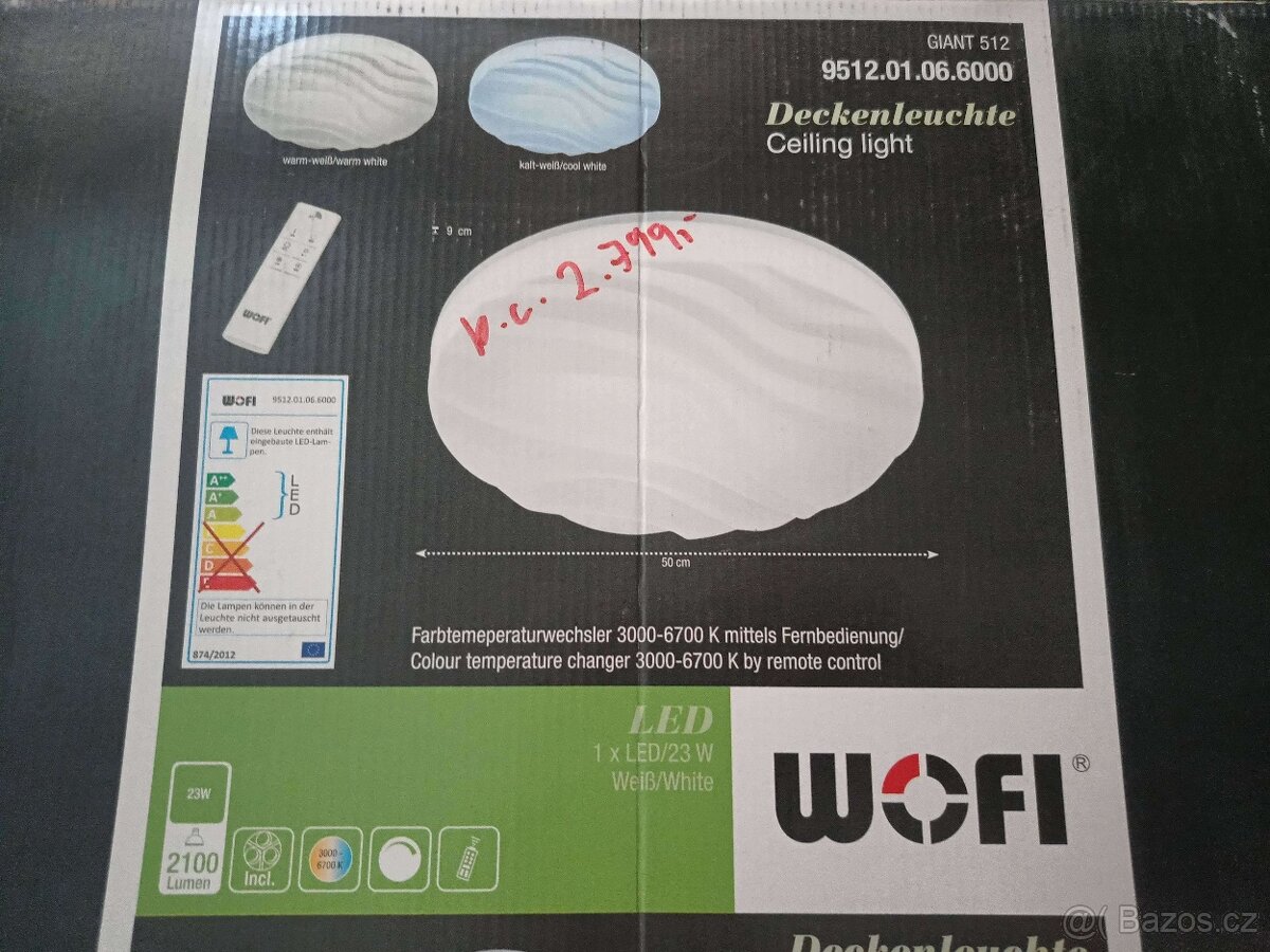 Stropní LED svítidlo Wofi GIANT 512, 50 cm, dálkové ovládání - 3