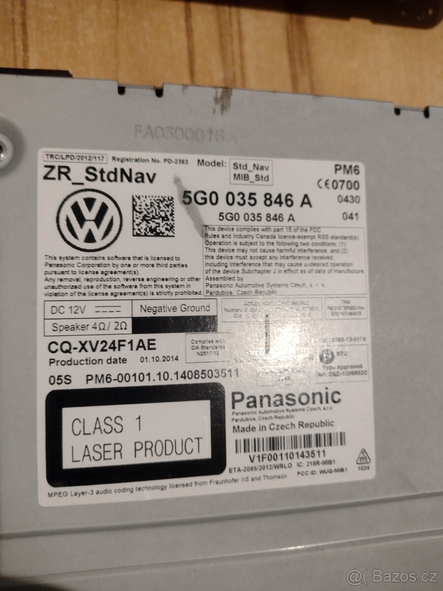 Multimediální jednotka( Radio) Vw - 3