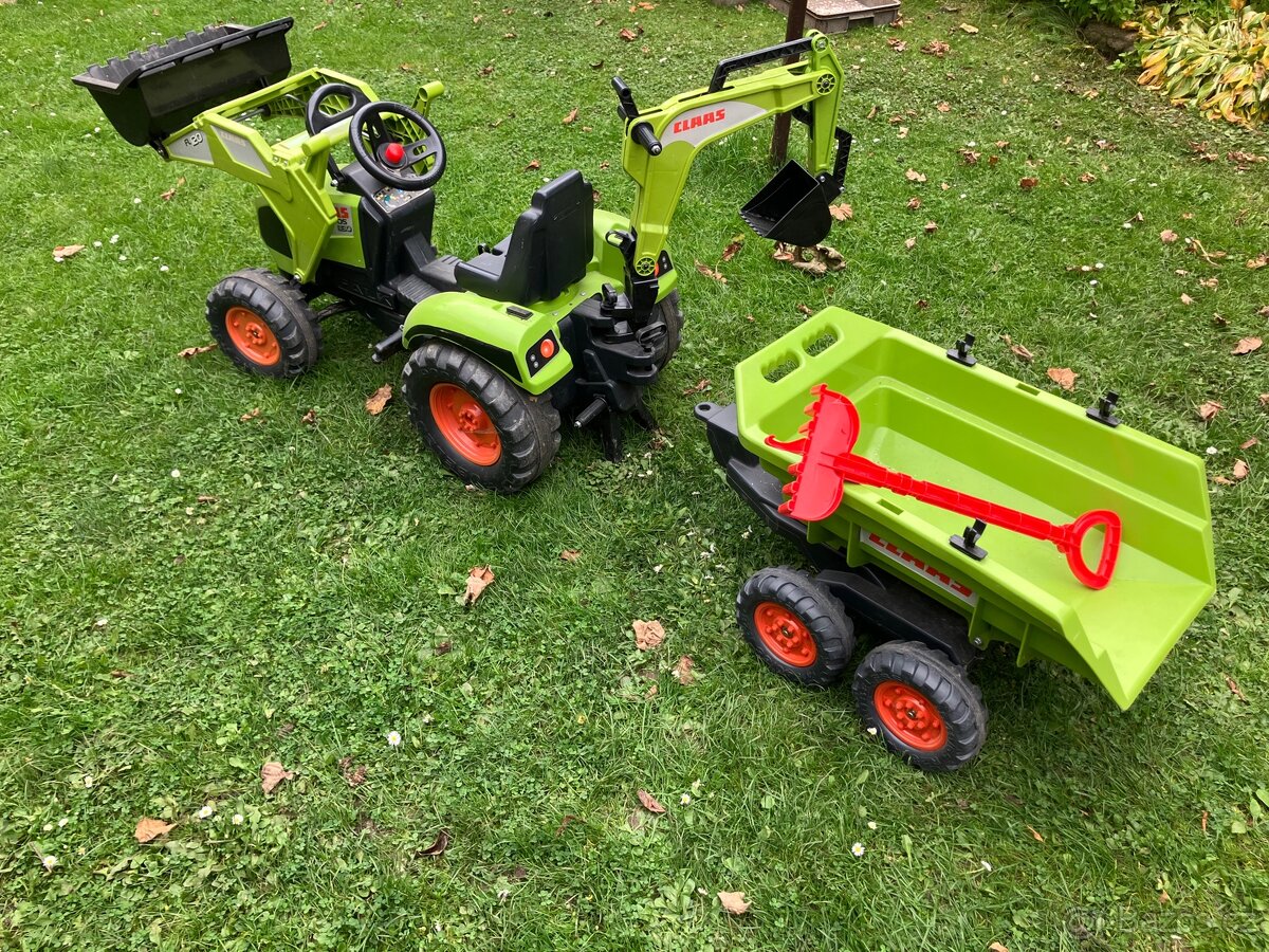 Dětský traktor Classic s přívěsem a nakladačem - 3