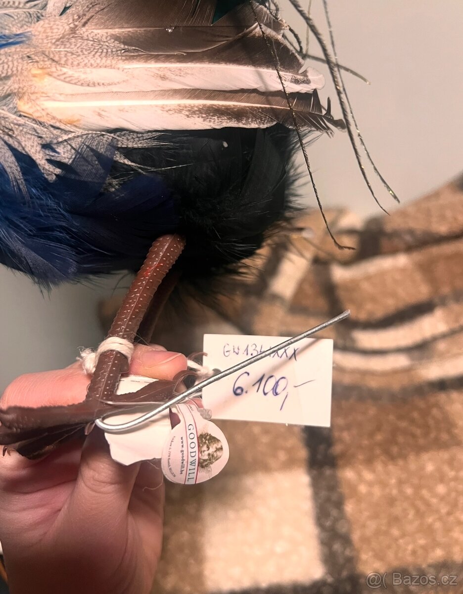 Dekorace páv s pravými pery goodwill - 3