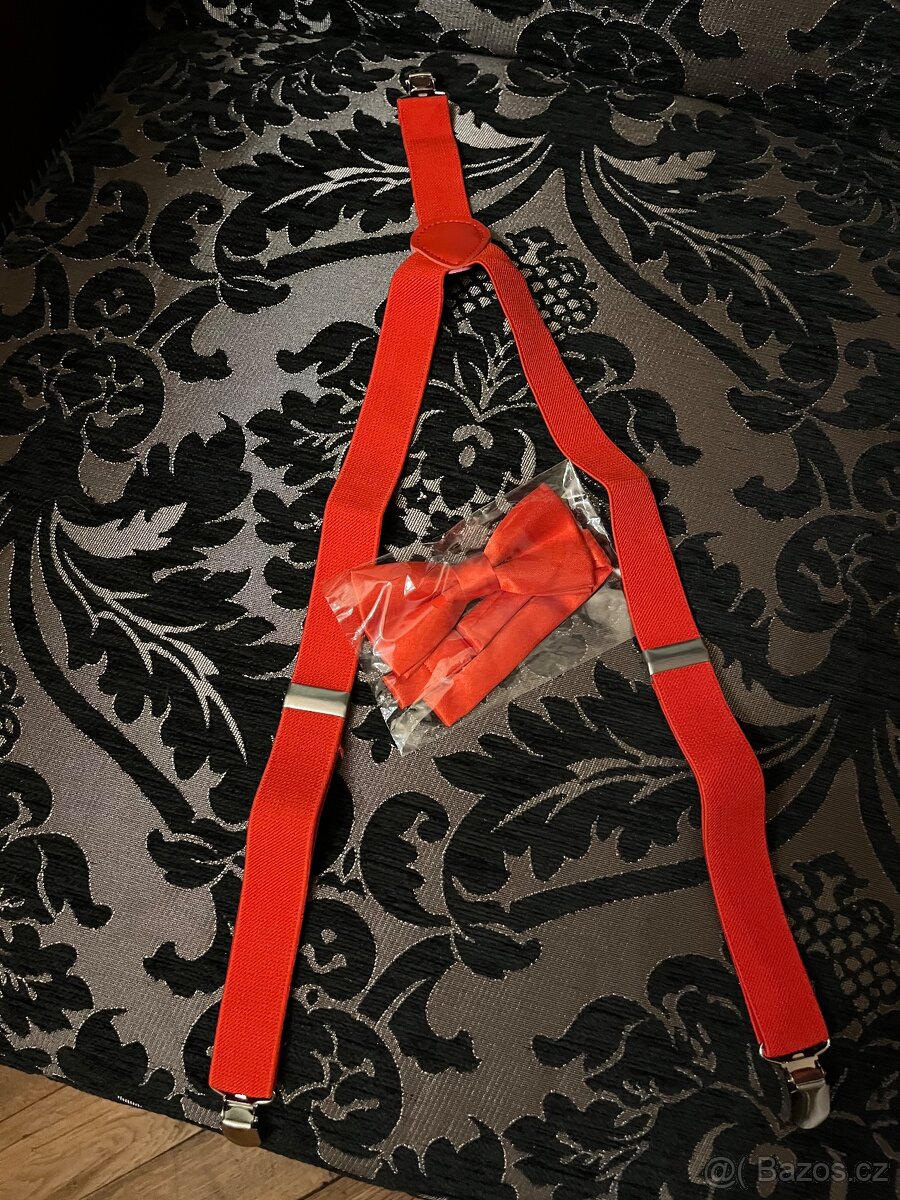 Nový dětský set kšandy (šle) a motýlek - 3