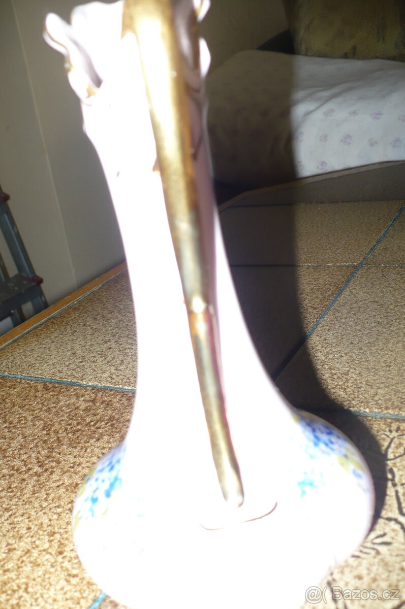 vázička /karafa/ růžový porcelán - 3