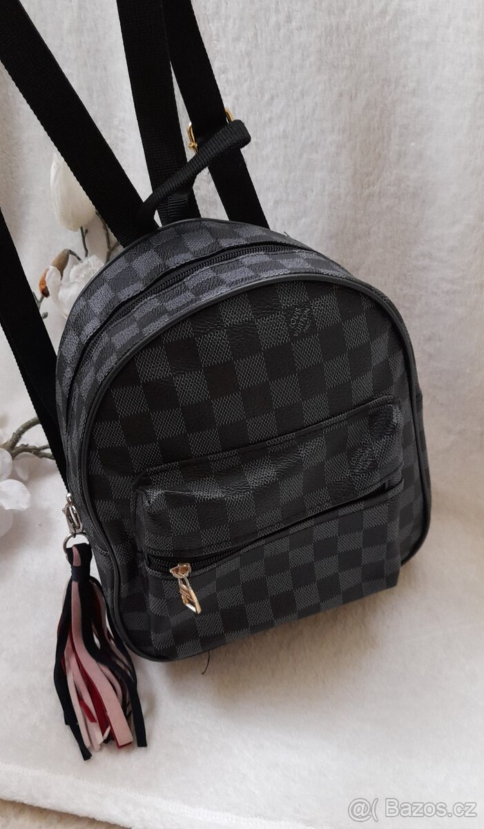 Černo-šedý stylový mini batůžek - 3