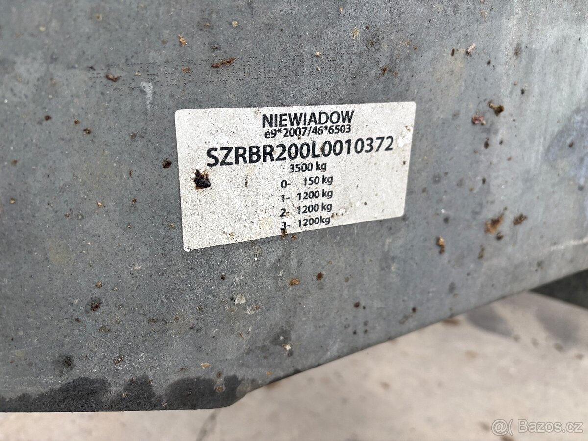 Autopřepravník NIEWIADOW 3500kg 850x210 - 3