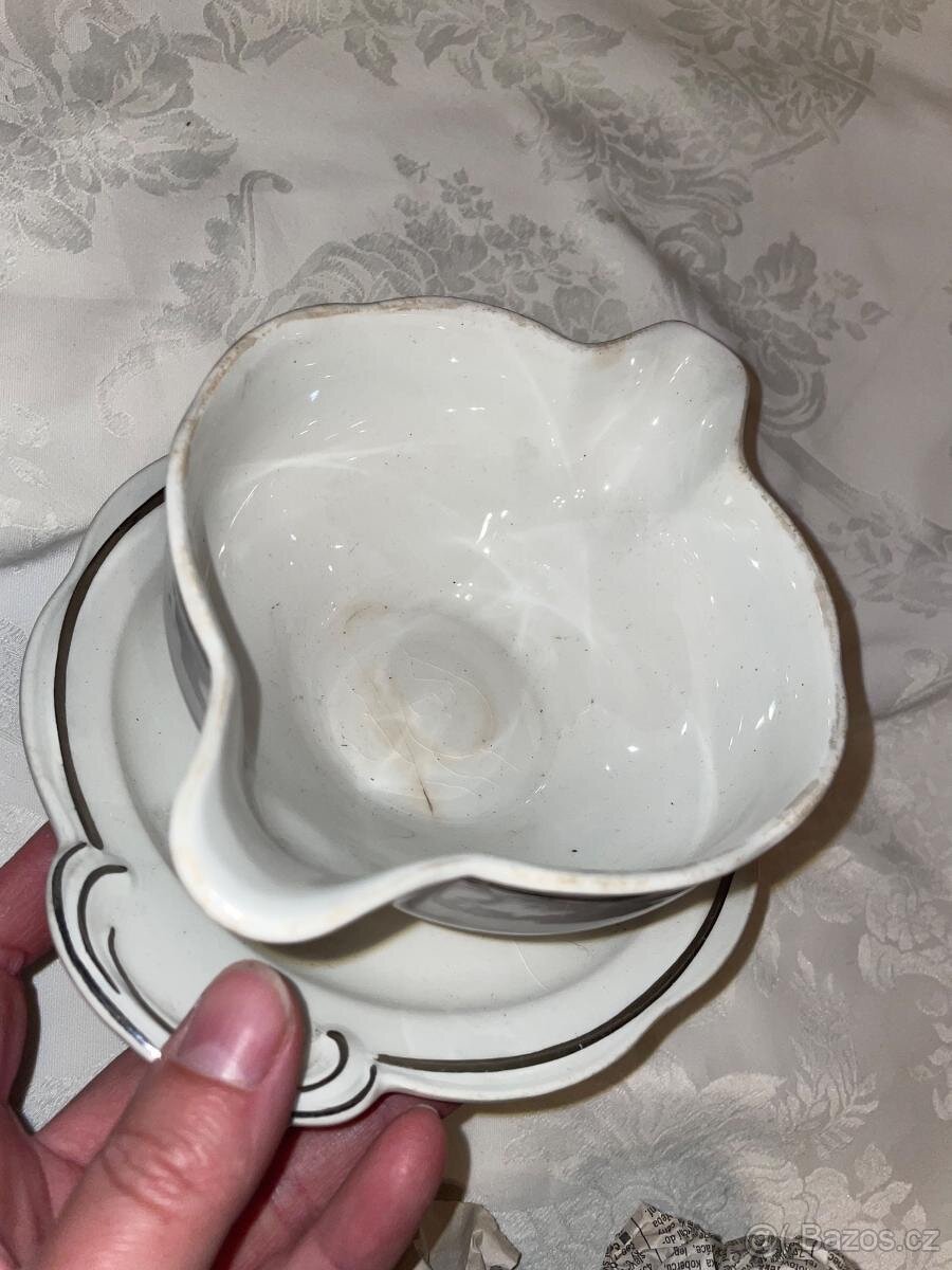 Stará porcelánová slánka a omáčník - 3