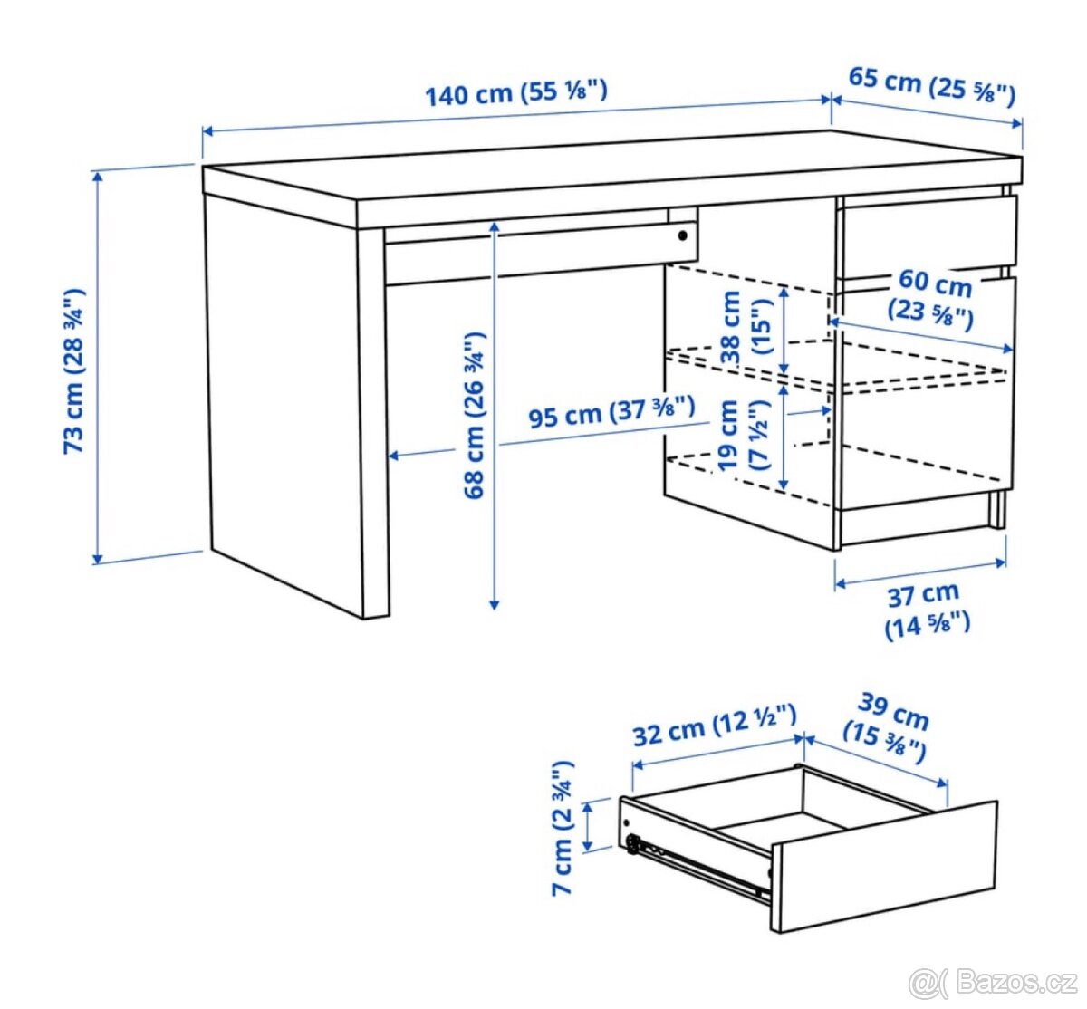 Psací stůl MALM - 3