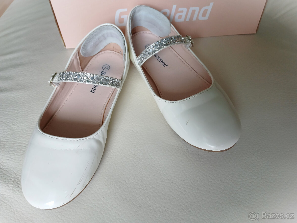 Dívčí bílé baleriny lakovky GRACELAND EU33 - 3