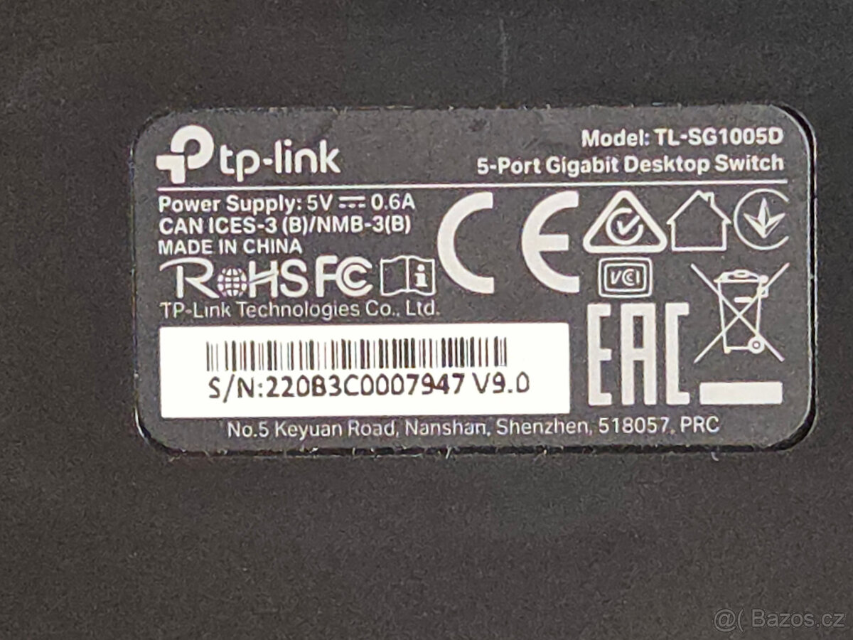 Prodám 5 port Gigabit switch TP-Link TL-SG1005D - 3