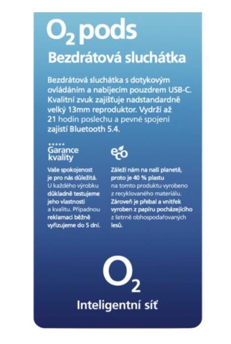 Sluchátka O2 pods, černá (2024) - 3