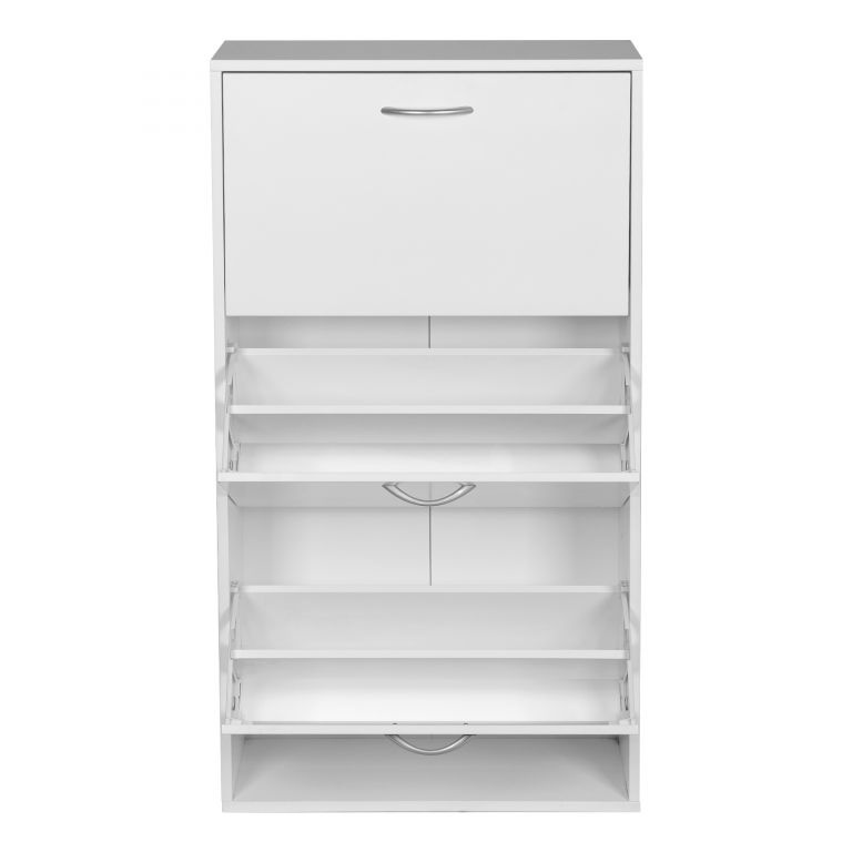 Výklopný botník, bílý, 59 x 105 x 22 cm - 3