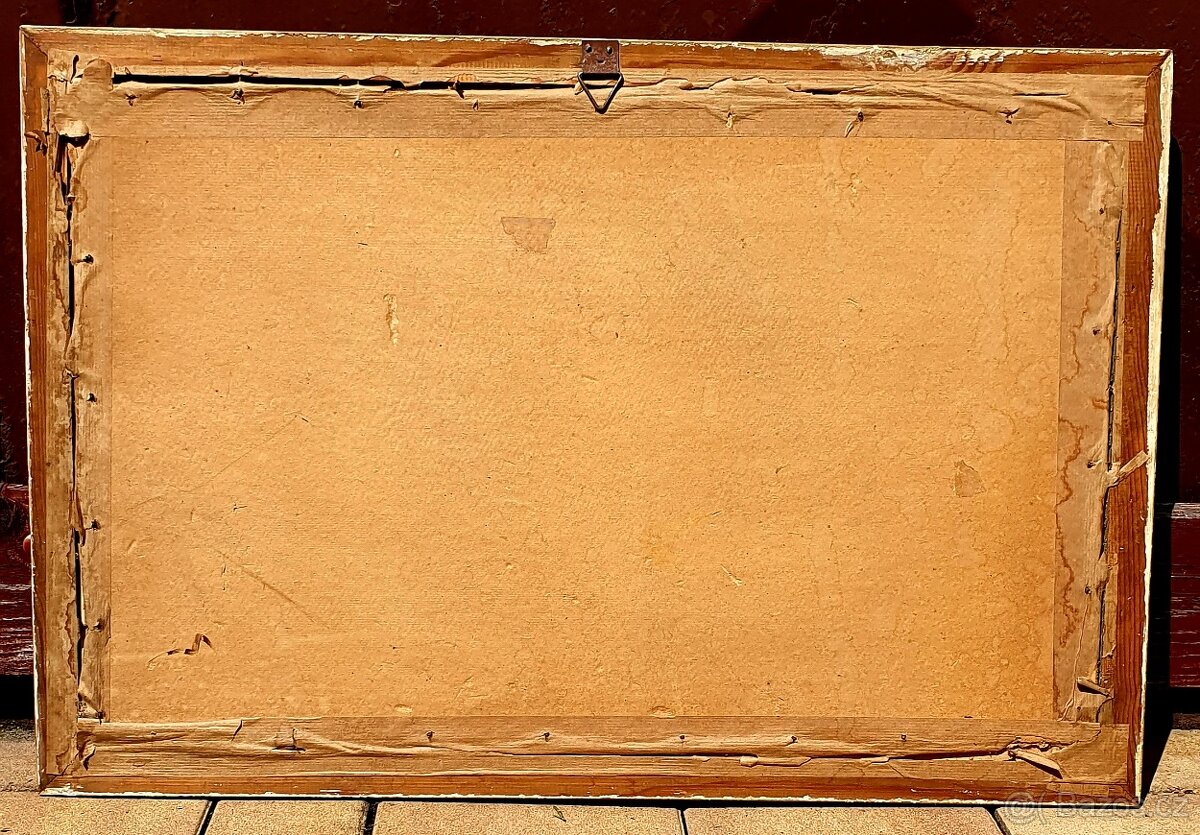 Obraz "Pluh na poli" sig. J. K. Holeček 1950 - SLEVA - 3