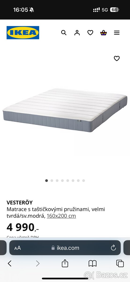 VESTERÖY Matrace s tastickovymi pruzinami - 3