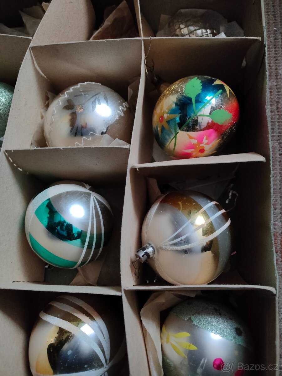 Vánoční retro skleněné ozdoby - 3