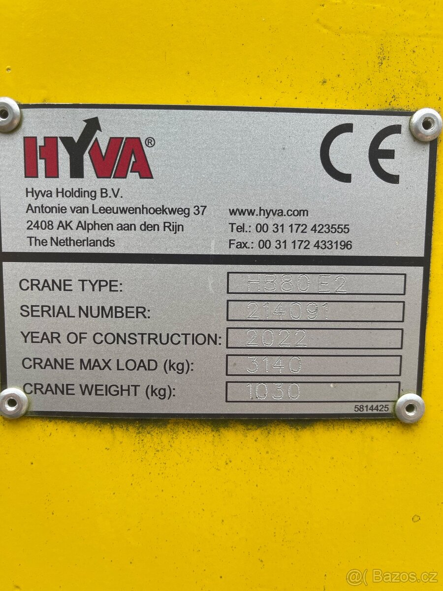 Prodám kontejner s hydraulickému rukou HYVA HB 80 - 3