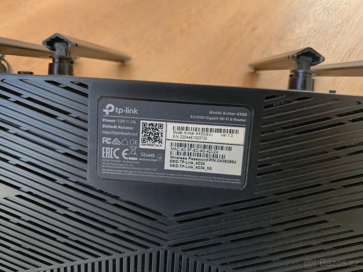 TP-Link Archer AX50 - AX3000 gigabitový Wi-Fi 6 router - 3