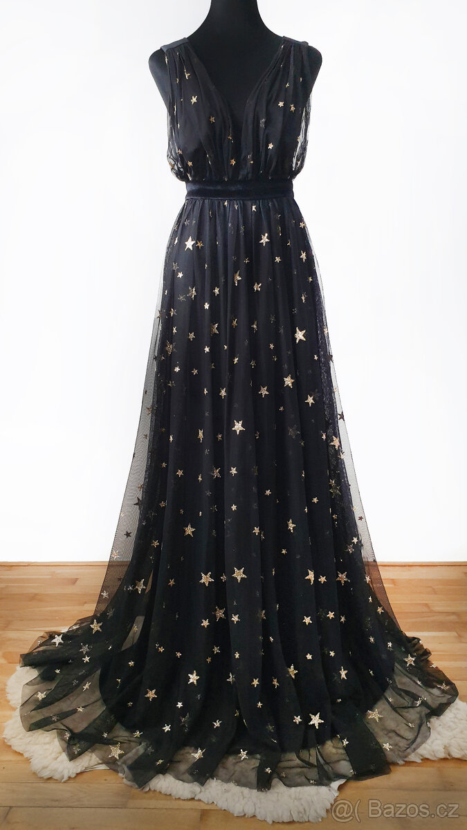 Luxusní večerní šaty s hvězdami L / 40 / 12·Nový - 3