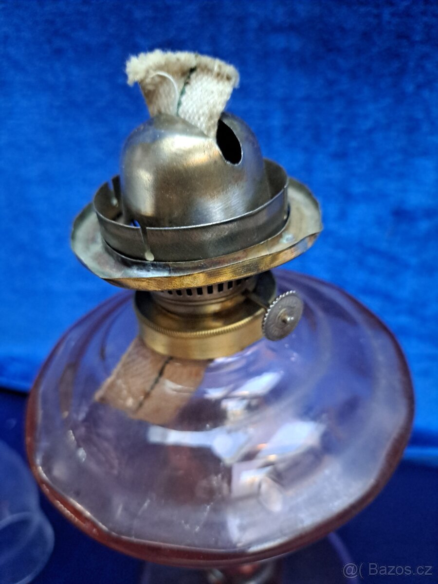 Petrolejová lampa skleněná, medová - 3