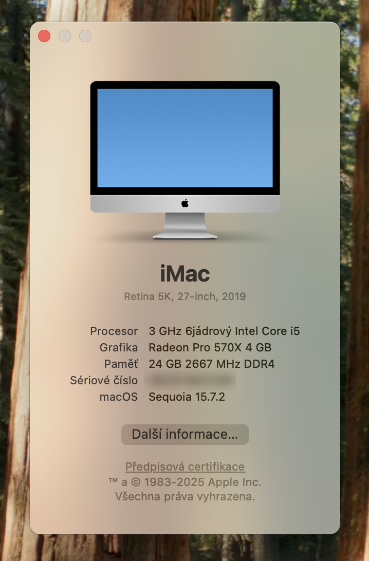 iMac 27” 2019 5K RETINA, 24 GB RAM, 2TB NVMe Flash HD, záruk - 3