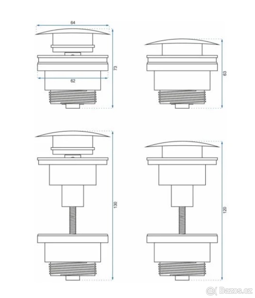 Umyvadlová výpust REA klik-klak - 3