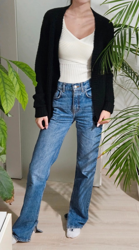 Černý svetr, kardigan vel s - 3