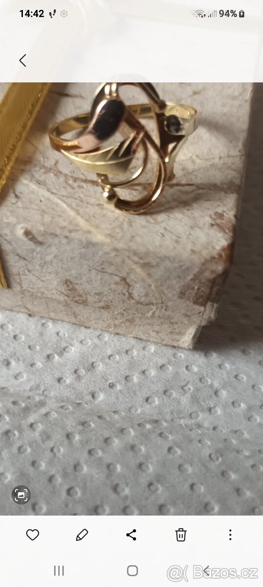Zlatý dámský prsten - 3