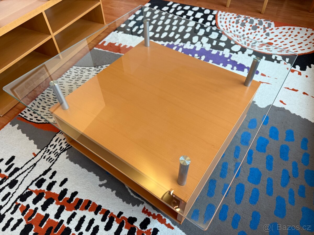 Skleněný konferenční stolek IKEA (rozměry 75 x 75) - 3