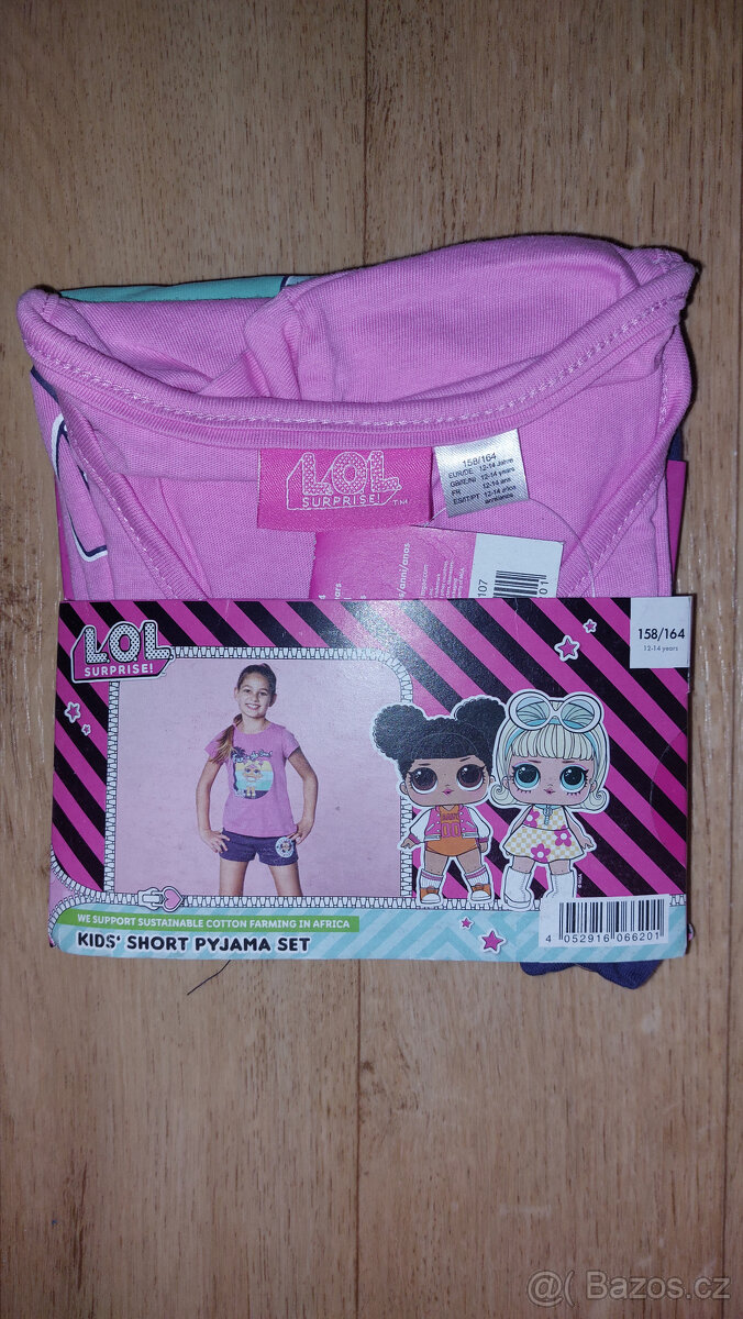 NOVÉ Dívčí krátké pyžamoLol, 158/164, 3/4 kalhoty vel 152 - 3