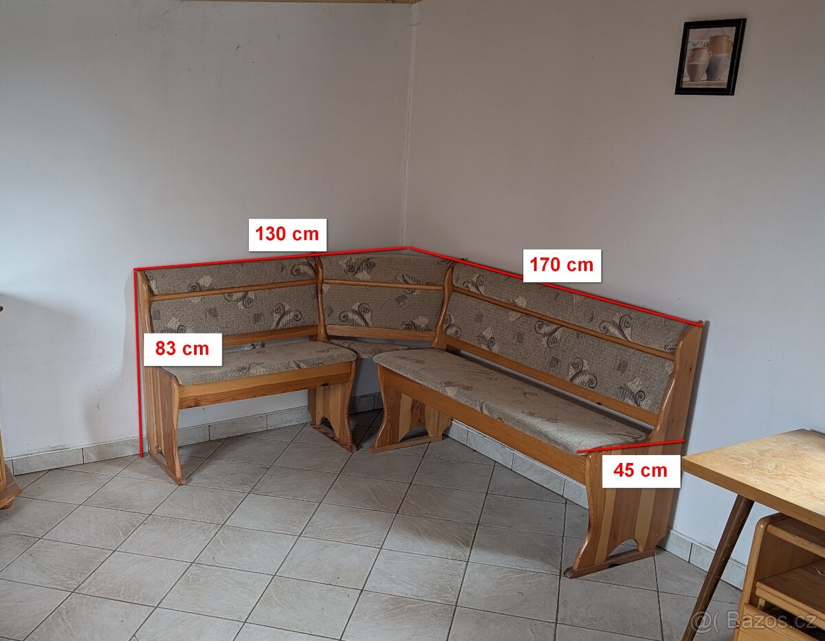 Rohový jídelní kout z masivu - 3