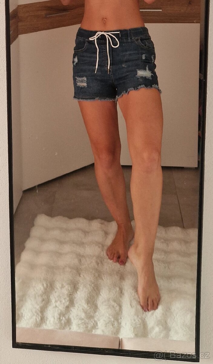 Nové dámské riflové džínové kraťasy šortky vel M - 3