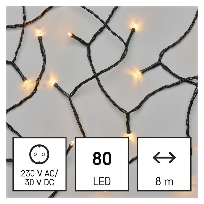Vánoční osvětlení EMOS 80 LED řetěz, 8 m - D4AV02 - NOVÉ - 3