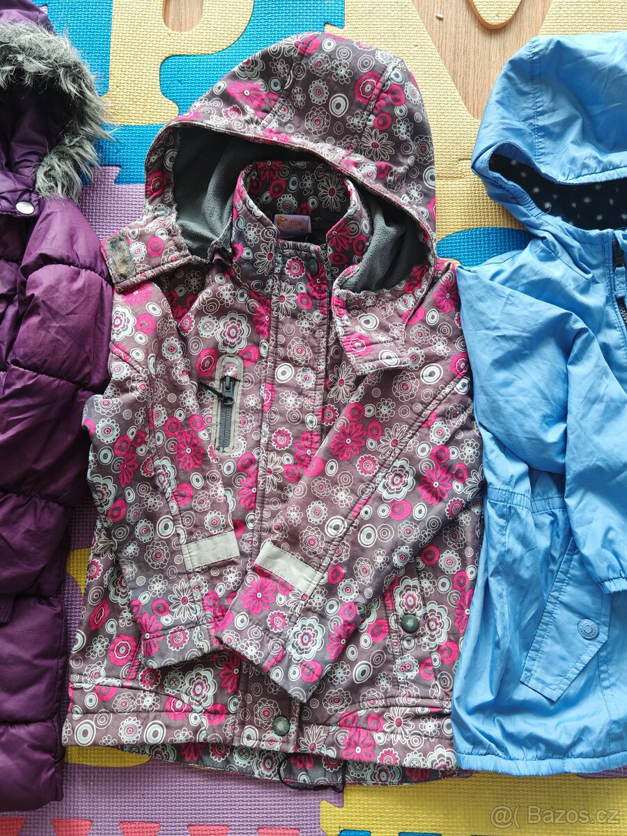 Zimní bunda, kabátek na holčičku vel. 110 4-5 let - 3