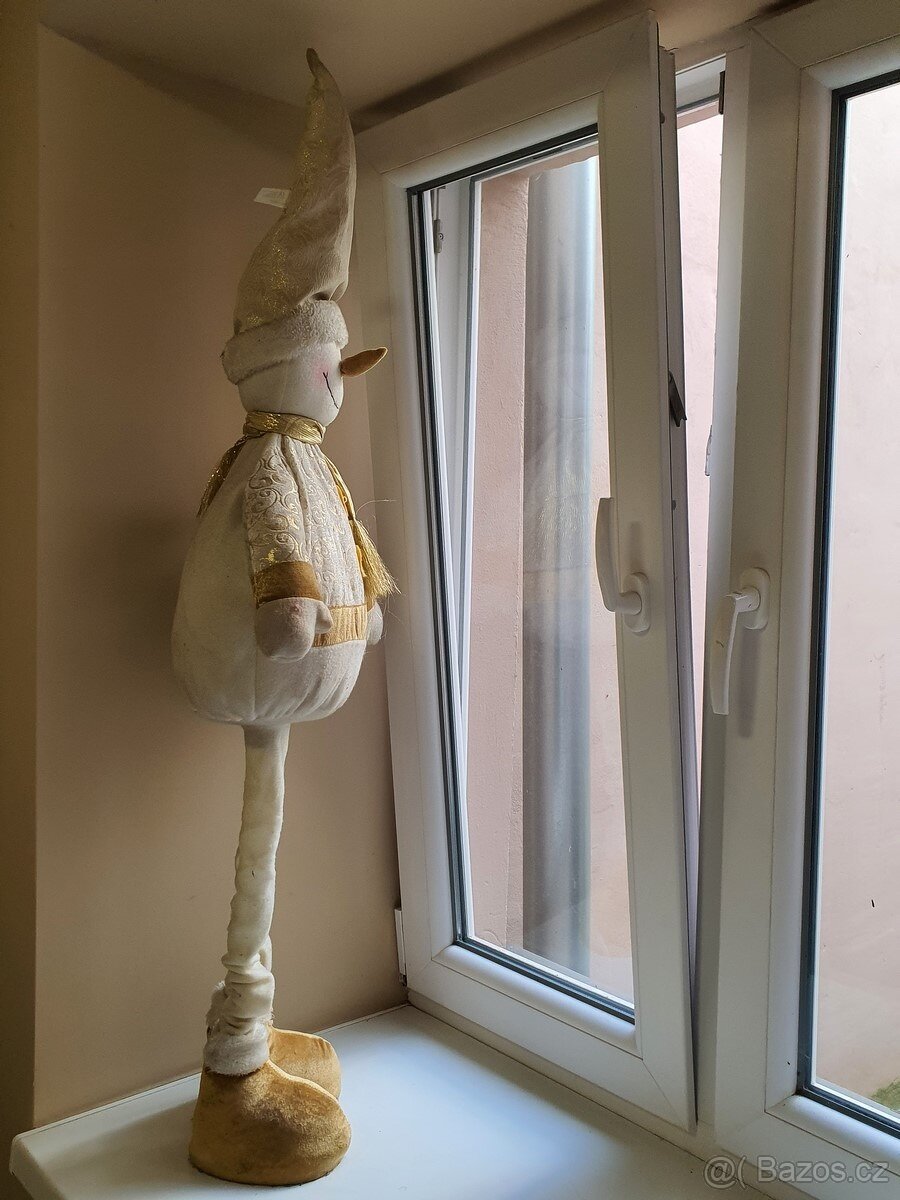 vánoční dekorace, velký skřítek, sněhulák - 3