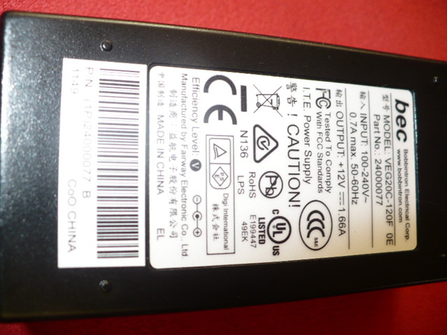 zdroj (adaptér, transformátor, trafo, trafák) 12V/20W/1,66A - 3