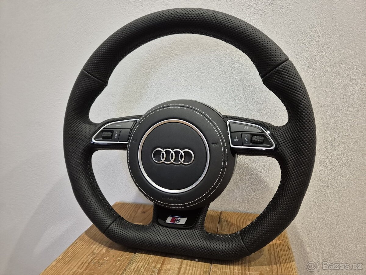 AUDI VOLANT CELO-PERFOROVANY - BIELE PREŠIVANIE - 3