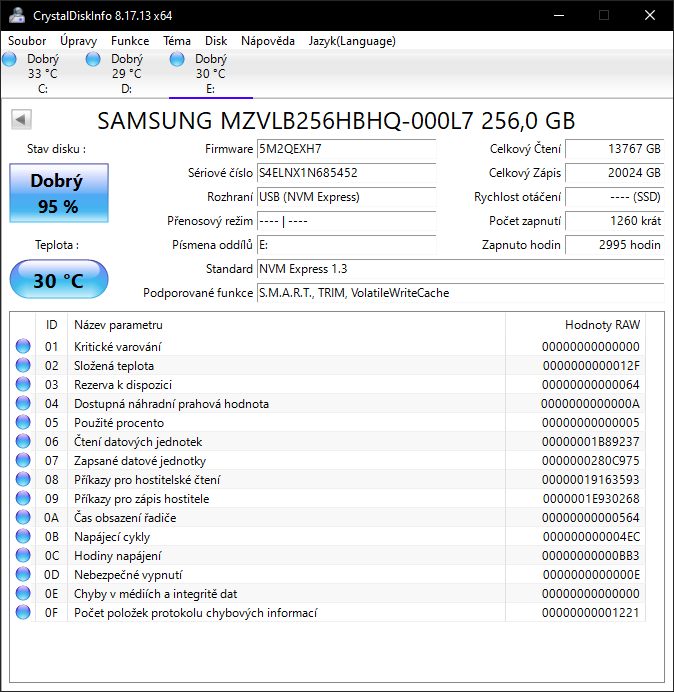 Samsung SSD NVMe 256GB - 3
