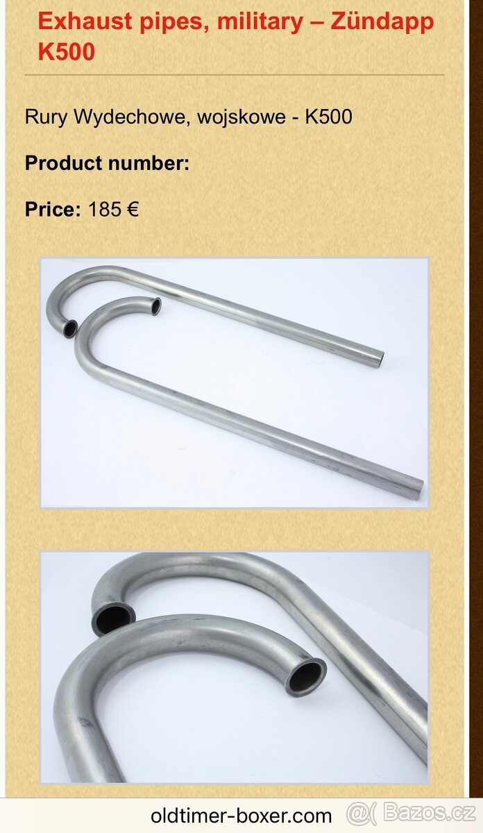 Kolena výfuku chrom Zundapp K500 - 3