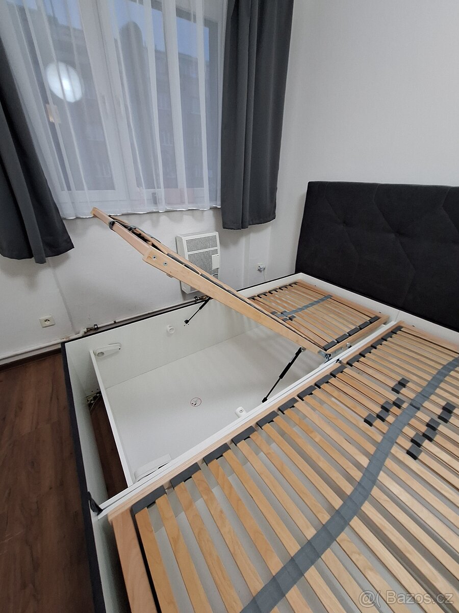Postel s polohovacím roštem GELA – antracitová, 180×200 - 3