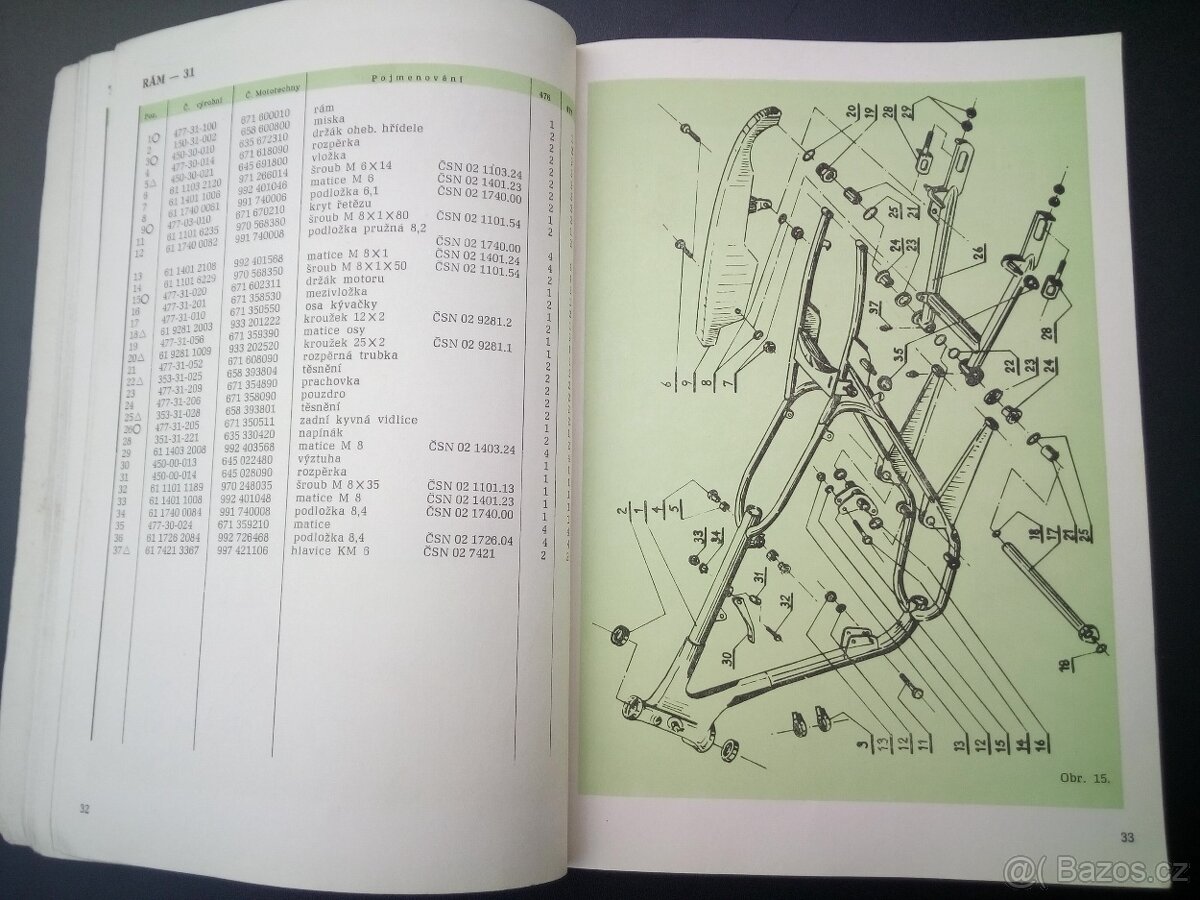 čZ sport 125, sport 175-seznam náhradních dílů1971 barevný - 3