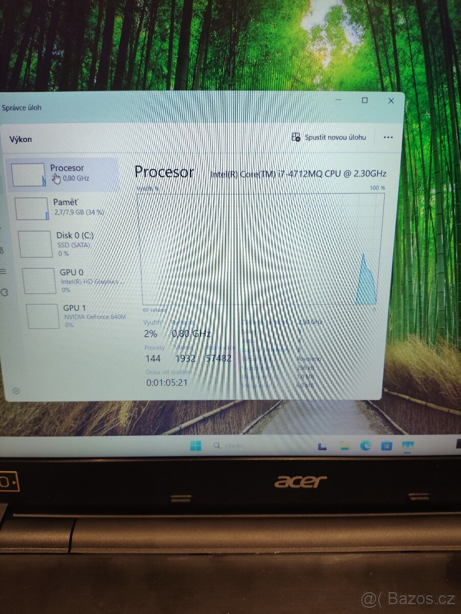 Herní notebook Acer v pěkném stavu volný do smazání - 3