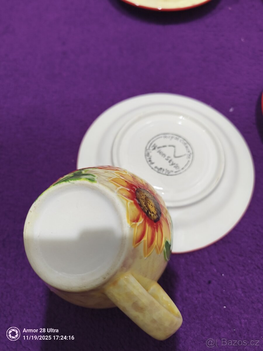 Sada hrníčků s podšálky - slunečnice - 3