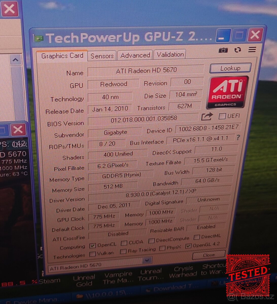 retro otestovany Radeon 5670 PCI-E - 3