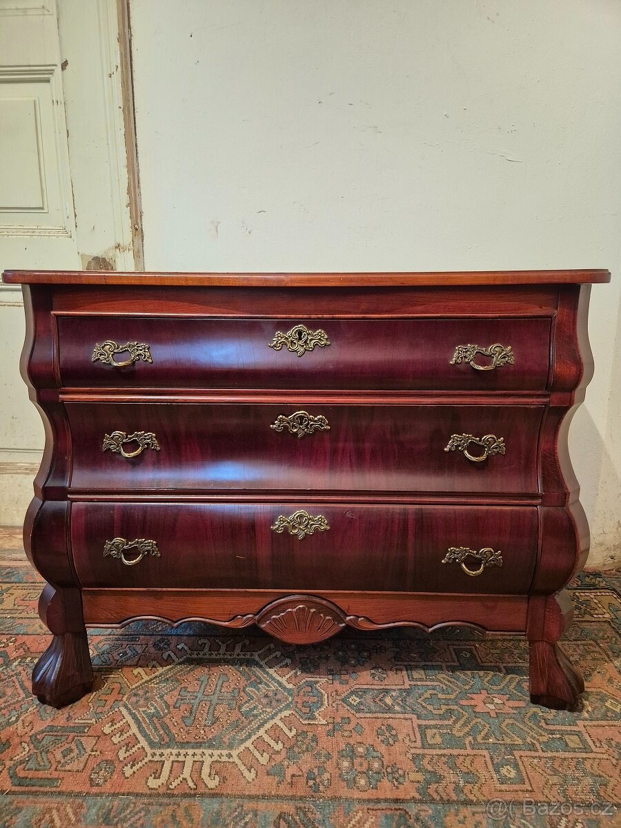 Komoda - barokni styl - břichatka - větší model - mahagon - 3