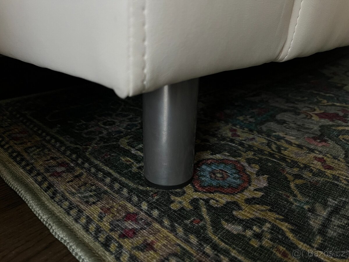 Kožená bílá sedačka / gauč IKEA - 3