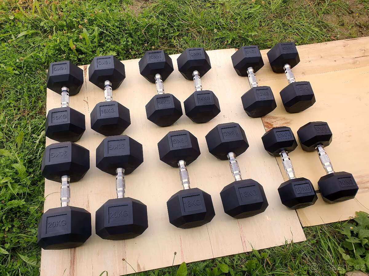 jednoruční činky sada 180kg HEXA (10-20kg) - 3