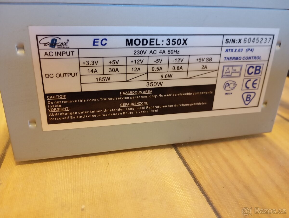 PC zdroj Eurocase 350W (Model 350X) - 3